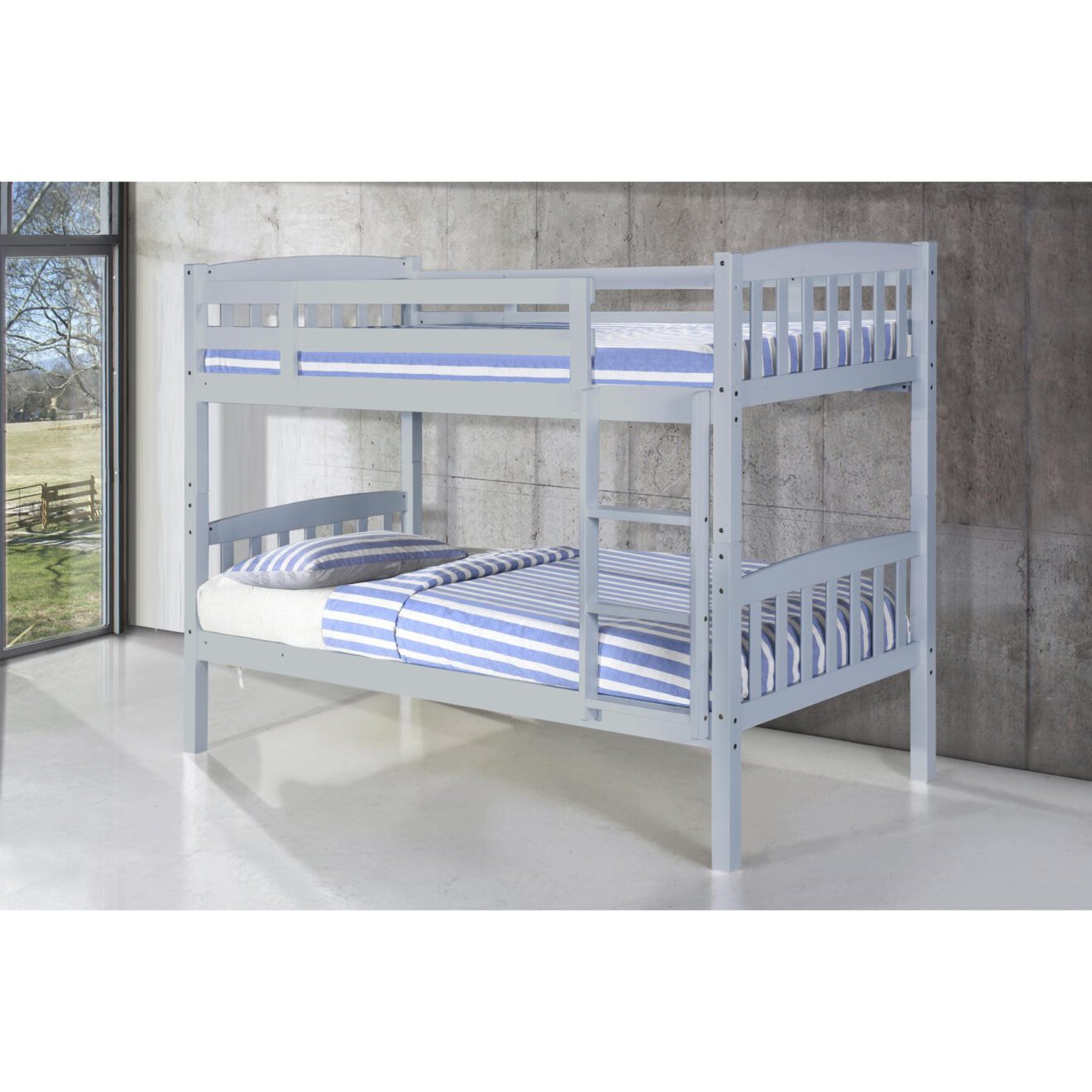 Heartlands Ashbrook Solid Wood Bunk Bed Grey The Beds Store