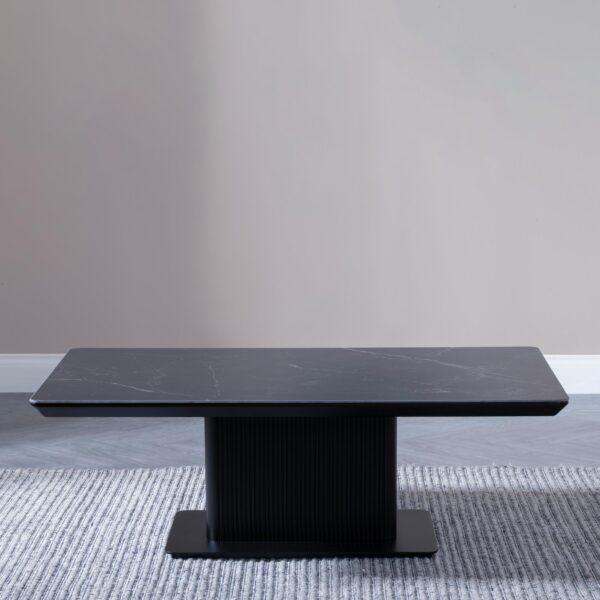 Dante Black Ceramic Fluted Coffee Table - Image 2