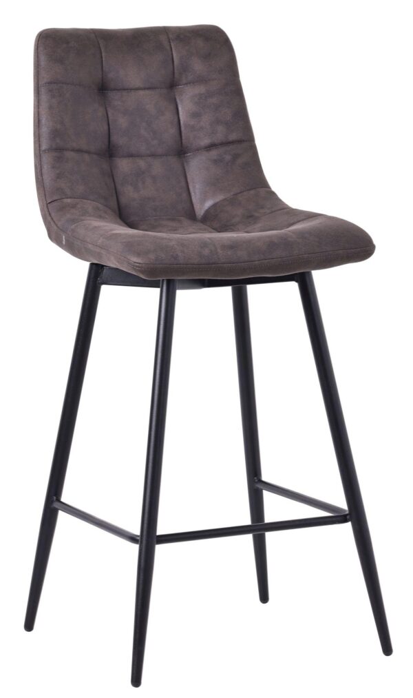 Elba Fabric High Back Barstool with Black Metal Legs - Image 10