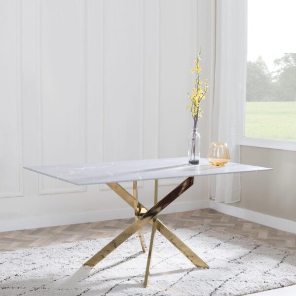 Sutton 150cm Gold Frame Dining Table Top Options Available - Image 3