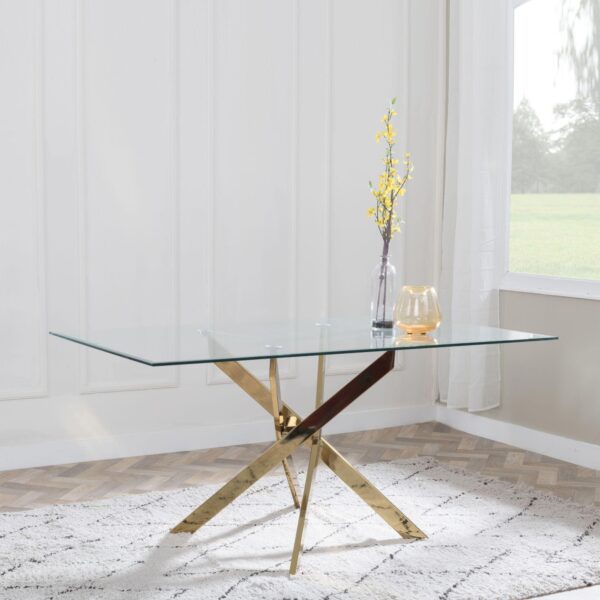 Sutton 150cm Gold Frame Dining Table Top Options Available - Image 2