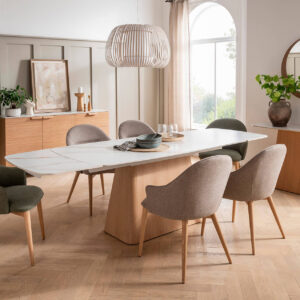 Evie Rectangle Extending Dining Table Sand