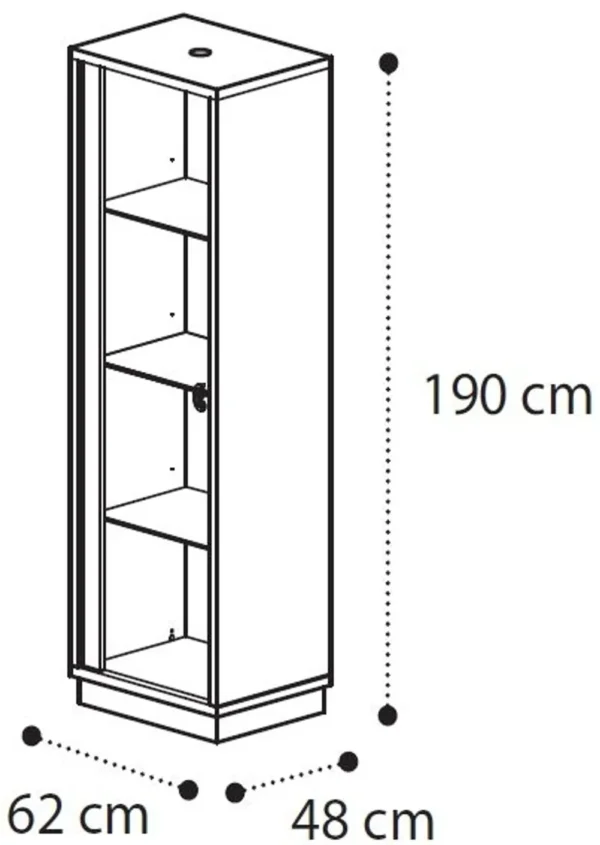 Roma White Italian Glamuor 1 Door Vitrine - Image 3