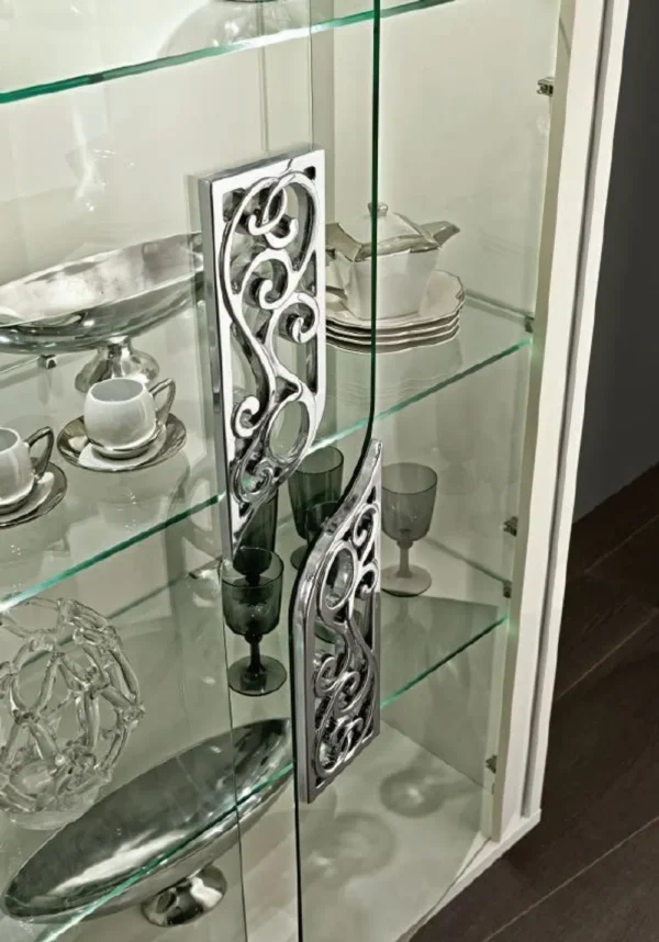 Roma White Italian Glamuor 2 Door Vitrine - Image 2