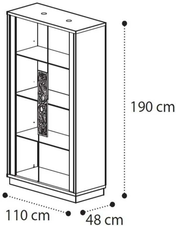 Roma White Italian Glamuor 2 Door Vitrine - Image 3