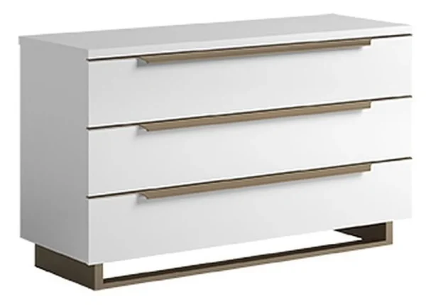 Smart White Italian 3 Drawer Chest