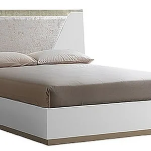 Smart White Italian Fabric Headboard Bed – Sizes Available
