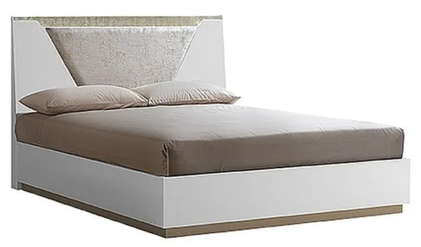 Smart White Italian Fabric Headboard Bed – Sizes Available