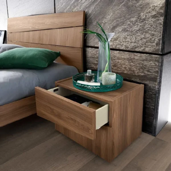 Modum Storm Italian Wooden 2 Drawer Bedside Cabinet - Image 2
