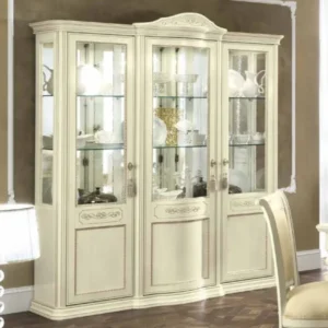 Torriani Ivory Italian 3 Glass Door Display Cabinet
