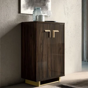 Volare Walnut Italian 2 Door Drink Cabinet