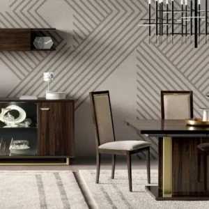 Volare Walnut Italian Extending Dining Set with Dining Chair