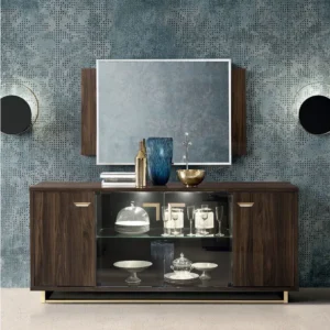 Volare Walnut Italian Large Buffet Sideboard