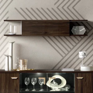 Volare Walnut Italian Large Wall Shelf