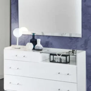 Cristal White Marble Italian 3 Drawer Dresser