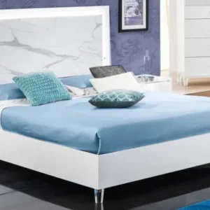 Cristal White Marble Italian Bed – Sizes Available