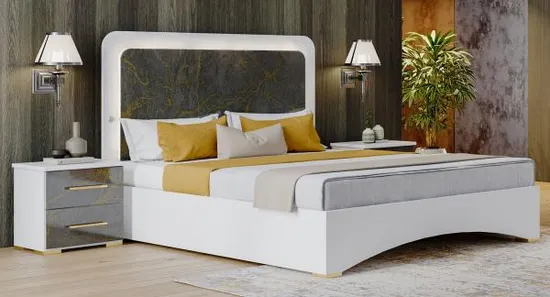 Dalia Grey Italian Bed – Sizes Available