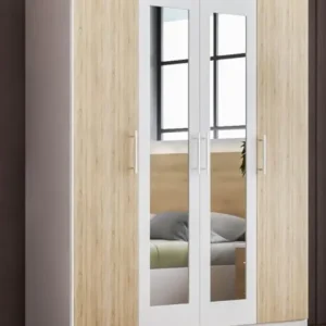 Dalia Light Oak Italian 4 Door Wardrobe with Mirrors