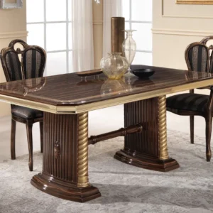Walnut Italian 6-8 Seater Extending Pedestal Dining Table