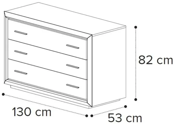 Elite Silver Birch Italian 3 Drawer Chest - Image 2