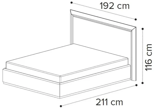 Modum Elite Silver Birch Italian Bed - Image 2