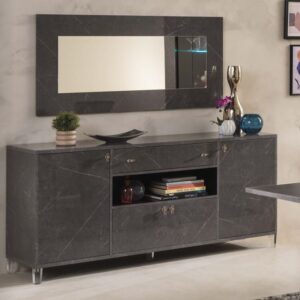 Vittoria Grey Italian 190cm Extra Large 4 Door Sideboard