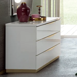Modum Kharma White Italian 3 Drawer Chest