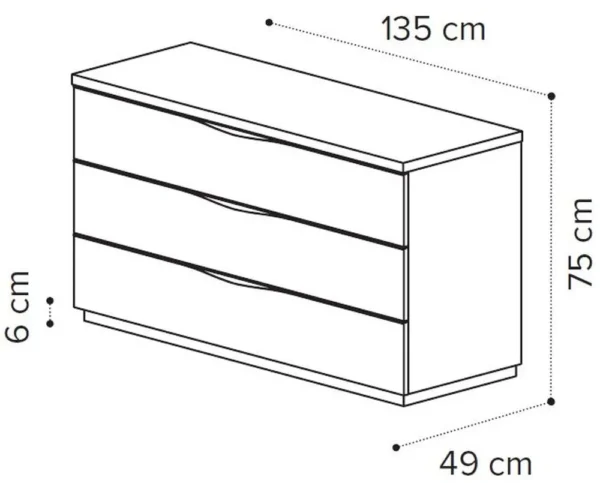 Modum Kharma White Italian 3 Drawer Chest - Image 2