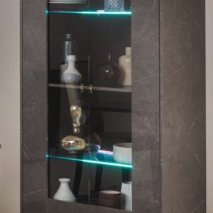 Vittoria Grey Italian 2 Door Display Cabinet