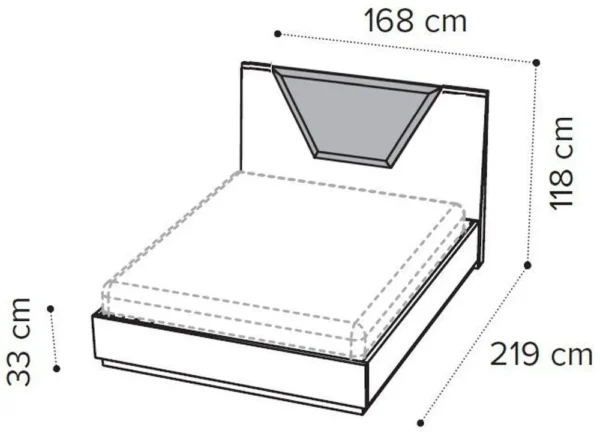Modum Kharma White Italian Cushion Headboard Bed - Image 3