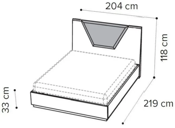 Modum Kharma White Italian Cushion Headboard Bed - Image 4