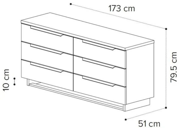 Kimera White Italian 6 Drawer Wide Chest - Image 2