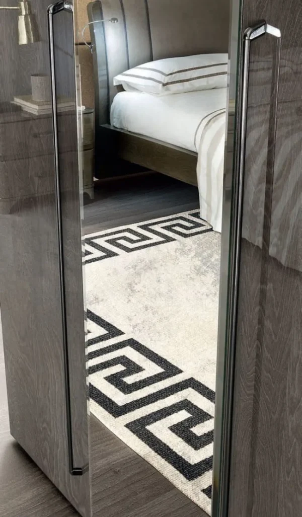 Maia Silver Birch Italian 6 Door Wardrobe with Mirror - Image 2