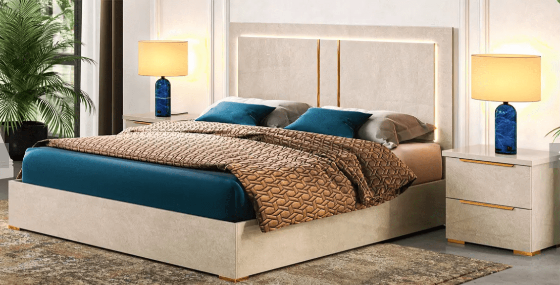 Ben Company Luna Cream Italian Bedroom Group - Image 3