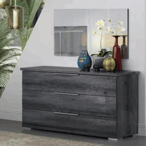 Ben Company Luna Dark Grey Italian 3 Drawer Dresser