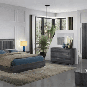 Ben Company Luna Dark Grey Italian Bed Group Set